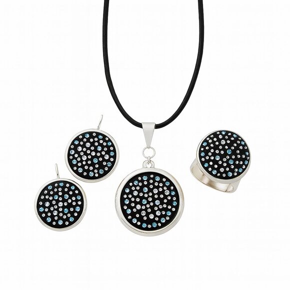 Handcrafted Swarovski Crystal & Clay Pendant Set - Picture 1 of 3